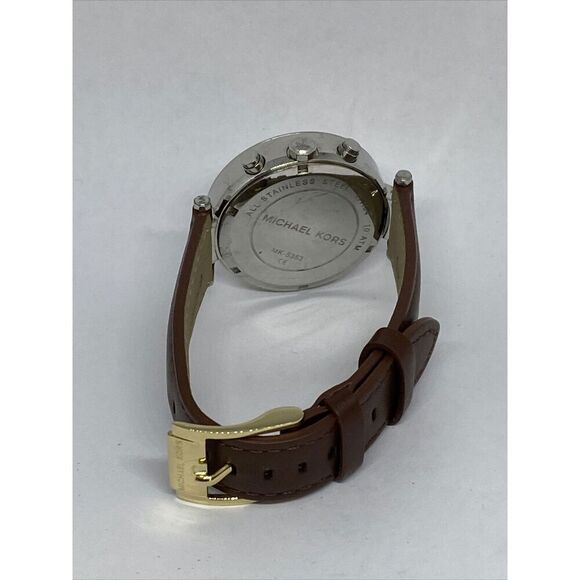 Michael Kors MK5353 Women\'s Brown Leather Analog Silver Dial Quartz Watch XX484 main image 11